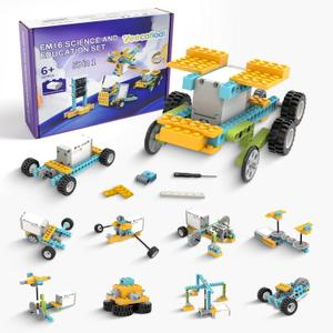 Veecafiodi 50 in 1 Science Kit for Kids 6-12, STEM Toys for Kids Age 8-12, Educational Building Toy for Boys Girls, Motorized Engineering Set, Birthday Gift (Blue)