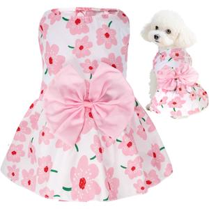 choyaxo Floral Dog Dress Cute Dog Skirt Pet Dress Summer Pet Clothes for Puppy Small Cats (XX-Large)