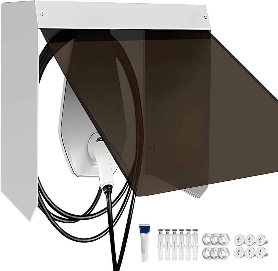 Weatherproof EV Charger Cover, Universal Weatherproof EV Charger Box, Universal Fit Wall-Mounted EV Charger Box, Compatible with Most Electric Vehicle Chargers for Indoor/Outdoor Use