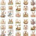 WANDIC 10 PCS Easter Animal Theme Rub On Transfer Sticker,Rabbit Sticker Sheep Decal for Present Packaging DIY Scrapbooking Albums Furniture,10 * 30cm