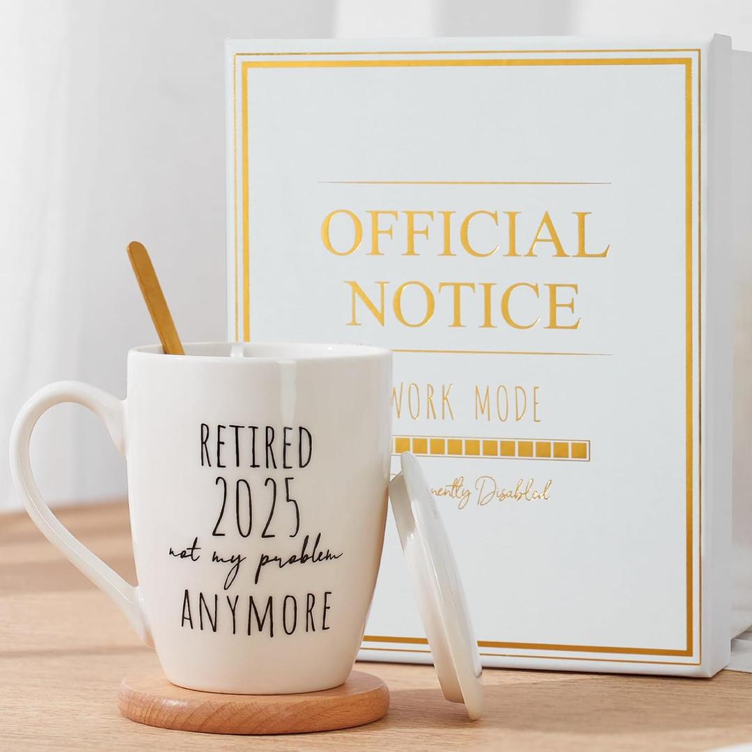 2 x AW BRIDAL Retirement Gift for Woman Man Funny Coffee Mug Decoration, Best Retirement Gifts for Women Men 2025, Retired Gifts for Coworker Friend Teacher Boss Sister Mom Wife Not My Problem Anymore 1PC