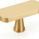 6-Pack Solid Brass Cabinet Pulls, Gold Handles for Cabinets, Gold Dresser Drawer Pulls, Modern Kitchen Hardware, Single Hole, Brushed Finish