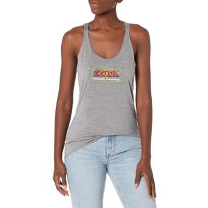 Nintendo Pixel Zelda Women's Racerback Tank Top (Gray Heather, Size S)
