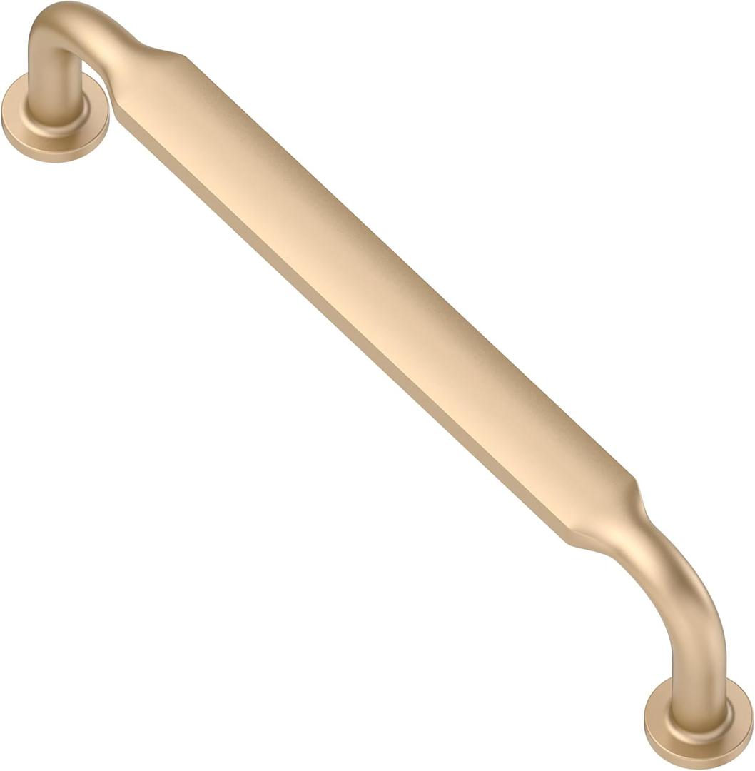 Alzassbg 10 Pack Champagne Copper Cabinet Handles, 5 Inch(128mm) Hole Centers Arch Modern Cabinet Pulls Kitchen Cabinets Hardware for Cabinets and Drawers AL3503SCG