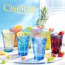 200 Pack Blue Plastic Cups, 12 oz Clear Plastic Disposable Cups, Big Size Fancy Party Cups for Party, Wedding, Reception
