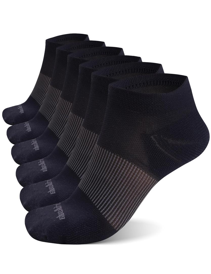 Colorfulkoala Womens Athletic Running Socks for Women Lightweight Yoga Socks Medium Cushioned Comfort 6 Pairs Pack Ankle Socks (Small, Black) (Black, S)