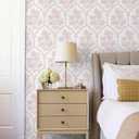 2 x Safiyya 118"x17.3" Pink Floral Wallpaper Peel and Stick Wallpaper Modern Contact Paper Peel and Stick Self Adhesive Pink and White Wall Paper for Bedroom Vinyl Rolls