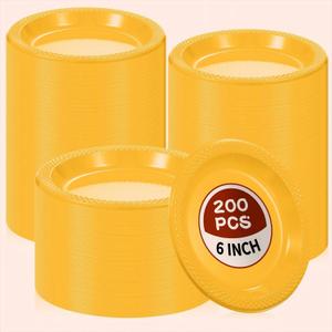 Mimorou 200 Pcs Plastic Dessert Plates 6 Inch Disposable Round Dinner Cake Plates Bulk for Wedding Birthday Picnic Salad Appetizer Party Supplies(Orange Yellow) Mimorou 200 Pcs Plastic Dessert Plates 6 Inch Disposable Round Dinner Cake Plates Bulk for Wedding Birthday Picnic Salad Appetizer Party Supplies(Orange Yellow)