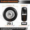 2 PCS 11x4.00-5 Flat Free Tires and Wheel, 11x4-5 Smooth Tire with Solid Polyurethane, 3.4"-4.8" Centered Hub, 3/4"& Extra 5/8" Bearings,11x4.00-5 Tire Zero Turn Mowers and Riding Lawn Mower, 350lbs