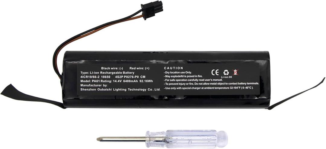 Upgraded 6400mAh 14.4V 92.16Wh Battery - Compatible with Eufy RoboVac X8 Series Robot Vacuum Part Number PA61