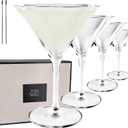 Martini Glasses, Set of 4-7oz - Handblown Premium Crystal Glass for Cockails, Martinis, Home Bar, Cosmos, Gimlet, Parties, Etc - Modern Classic Cocktail Glassware, Gift for Him/Her