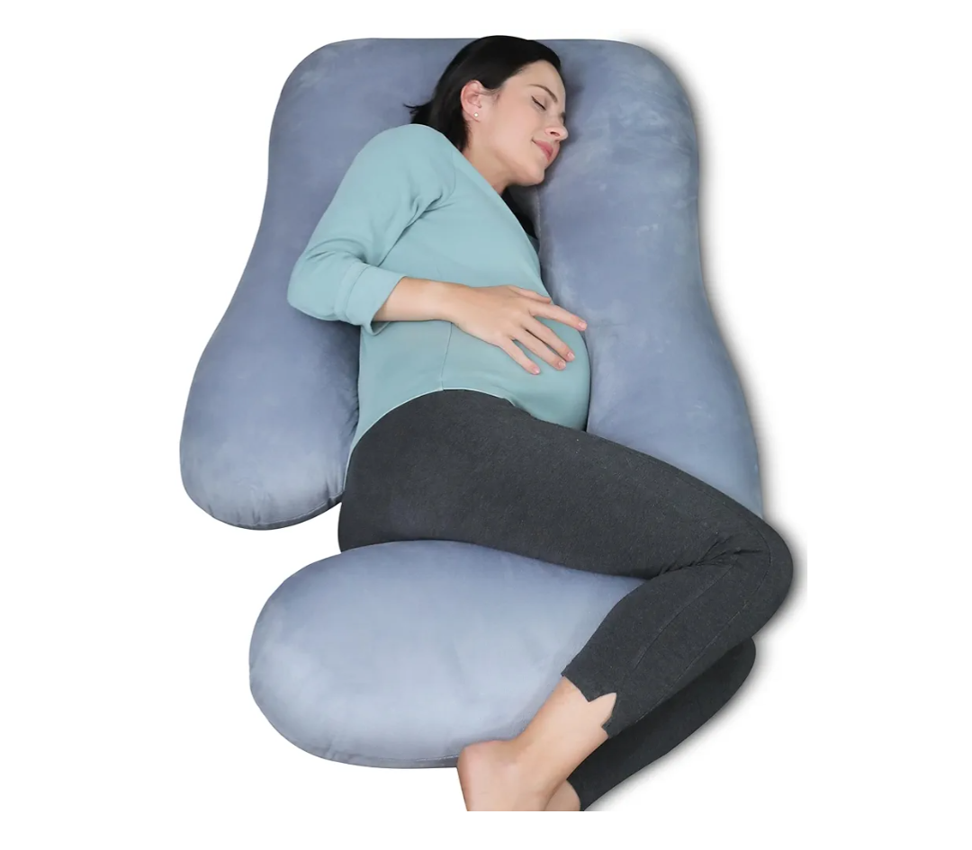 MOON PARK Pregnancy Pillows for Sleeping - U Shaped Full Body Maternity Pillow with Removable Cover - Support for Back, Legs, Belly, HIPS - 57 Inch Pregnancy Pillow for Women - Grey