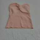 Womens Tube Tops Twist Knot Summer Strapless Y2K Crop Top Ribbed Knit Vacation Outfits Pink S