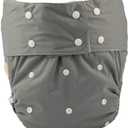 Adult Cloth Diaper Cover Nappy Reusable Washable Adjustable for Disability Incontinence Person (Grey)