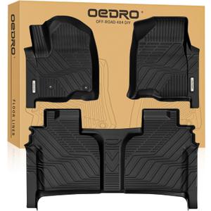 OEDRO Upgraded Floor Mats for 2019-2026 Chevy Silverado/GMC Sierra 1500 Crew Cab & 2020-2026 Silverado/Sierra 2500HD 3500HD, Bucket Seat, All Weather Custom Fit Silverado Accessories Floor Liners