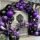 Purple and Black Balloons Dark Purple Balloon Garland Arch Lavender Lilac Kit For Wednesday Birthday Halloween Vampire Retirement Graduation Prom Party Decoration