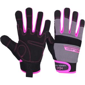 HANDLANDY Women Safety Work Gloves Utility Touch Screen Working Grip Glove for Yardwork Gardening Breathable Mechanic Gloves (Small (Pack of 1), Pink)