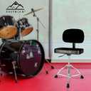 EASTROCK Drum Throne with Backrest Airlift Rotatable Drum Seat Height Adjustable Heavy Duty Square Style Drum Chair Drum Stools with Back Rest for Drummer AdultsSquare Black