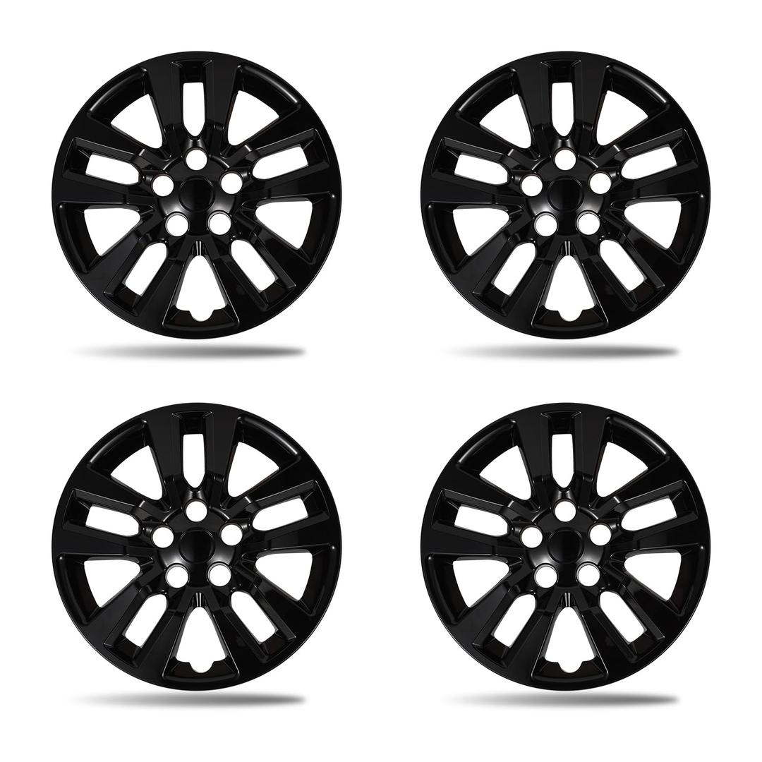 Paanlok 16 Inch Gloss Black Wheel Covers Compatible with 2013-2018 Nissan Altima Sedan, Fits OEM 16" Stock Steel Wheels, OEM Hubcap #40315-3TM0B, Snap-On Hubcaps 4-Pack