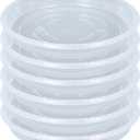 Plant Saucer 6 Pack of 12 inch, Clear Plastic Flower Plant Pot Saucer, Heavy Duty Plant Drip Trays Saucers for Indoor, Plant Water Tray for Planters