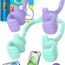 Easter Basket Stuffers for Teens Girls Kids Gifts Cell Phone Stand: UPGRADE Adjustable Thumbs Up Lazy Phone Holder for Desk Fun Gadgets Teenager Boys Women Adults Essentials Easter Gifts Trendy Stuff (Purple & Green)