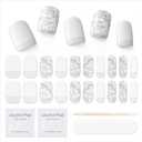 MOOYIYAN Semi Cured Gel Nail Strips|Works with Any UV/LED Lamps|20 Pcs Gel Nail Stickers|Long-Lasting Two Weeks and Easy to Apply & Remove|White Winter