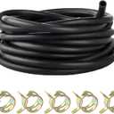 3/8" Silicone Vacuum hose, 10FT Vacuum Hose Automotive Black (ID 10mm) 130PSI Max Pressure with 5 Hose Clamps