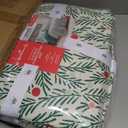 Hallmark Queen/Full Size 4-Piece Holiday Bedding Set | Festive Comforter, 2 Shams, Decorative Pillow | Lightweight & Cozy Home Decor | Super Soft Microfiber Fabric | Wrinkle-Resistant | Green Branches
