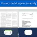 Zzrywuty File folders with Pockets,Navy Blue Two folders for documents,50 Pack Paper Folders with Card Slot,Letter Size,School Students,Business,Home and Office Workers