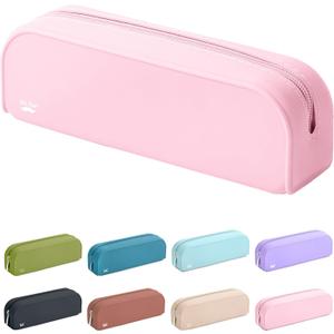 Mr. Pen- Silicone Pencil Case, Light Pink Pencil Pouch, Pencil Case Small, Pencil Pouch Aesthetic