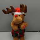 Gfilay Dancing Rudolph The Red-Nosed Reindeer Animated Plush Toy Christmas Singing Stuffed Animals
