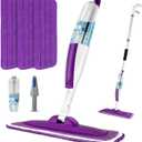 Mops for Floor Cleaning Wet Spray Mop with 14 oz Refillable Bottle and 3 Washable Microfiber Pads Home or Commercial Use Dry Wet Flat Mop for Hardwood Laminate Wood Ceramic