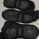 Hylaea Unisex Non Slip Socks with Grip for Yoga, Hospital, Pilates, Barre | Ankle, Cushioned (3 Pairs Black)