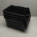 Skywin Plastic Stackable Bins - 4 Pack Open Front Storage Bins Medium For Toy Organizers and Kitchen, Bathroom Essentials (Black)