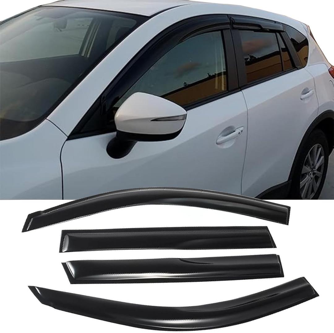 Exterior Rain Guards Window Visors Deflectors for 2006-2012 Toyota RAV4,Tape On Vent Visors Black Window Wind Deflectors Shade for RAV4 06-12,Sleek Design for SUV Protection,Truck Accessories-4Pcs