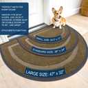OLANLY Half Circle Door Mat Indoor Outdoor Entrance Welcome, Waterproof All-Season, All-Weather Doormat, Sturdy Natural Rubber, Low Profile, Easy Clean Patio Porch Entryway Mat, 36x24, Brown