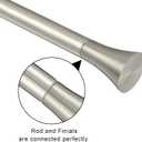 1Inch Single Curtain Rods, Decorative Drapery Rods Adjustable 84-120IN Length, With Horn Finials, Wall Mount and Ceiling Mount, Matte Nickel