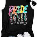 Pride Shirts for Women Pride Month Rainbow Graphic T-Shirt Pride Tank Top LGBTQ Equality Shirts (Black, L)
