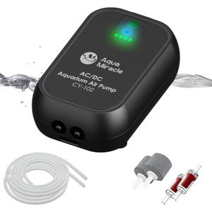 AquaMiracle USB Aquarium Air Pump Rechargeable Aerator for Bait Bucket, Portable Battery Powered Air Pump for Aquarium, Fish Tank Air Pump for Outdoor Fishing, Power Outage & Emergency