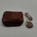 Genuine Leather Shoulder Crossbody Purse For Women with Adjustable Strap, Mobile Pocket & Outside & Inside Zipper (Tan Web Coin)