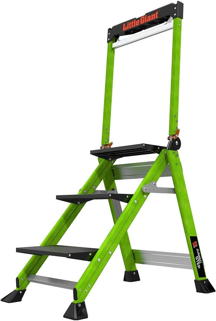 Little Giant Jumbo Step 3-Step Foldable 3 ft Fiberglass Stool