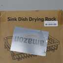 JASIWAY Dish Drying Rack in Sink, Over The Sink Colander Strainer Basket, Stainless Steel Strainer Basket with Expandable Rubber Grip Handles for Vegetables, Fruits, Home Kitchen Essentials, Black 