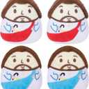 Jesus Plush Mini Stuffed Animal - 4 Pack Party Favor Jesus Love Me Religious Celebrations Gifts 5 Inch Red and Blue
