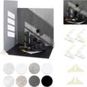 BEIYANG 4PCS 16x16 Inch Backdrop Boards and 1PCS 15x19 Inch Window Shadow Pane, Perfect Backdrop Kit for Small Product Such as Food Drink Make-up Flower, Durable Waterproof