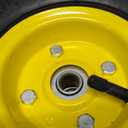 AR-PRO (4-Pack) 4.10/3.50-4" Flat Free Tire and Wheel - 10 Inch Solid Rubber Tires with 5/8" Bearings, 2.2" Offset Hub - Compatible with Garden Wagon Carts,Hand Truck,Wheelbarrow,Dolly,Utility Cart (Yellow)
