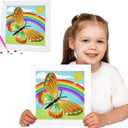 Miairivy Diamond Painting Kits for Kids, DIY 5D Cute Cartoon Diamond Art with Frame, Extremely Creative Crafts, Gifts, Birthday Gifts and Room Decor for Girls and Boys Ages 4-12 (Butterfly-1)