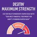 Desitin Maximum Strength Baby Diaper Rash Cream, 40% Zinc Oxide, Hypoallergenic No Added Parabens & Dyes, Protects & Relieves Babys Skin for Up to 12 Hours, Prevents Diaper Rash, 4.8 oz Tube