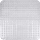 ENKOSI Extra Large Square Non Slip Shower Mat - 31 x 31-inch XL Bathroom Shower Mat - Square Shower Matts for Shower Stall Floors | Secure Suction Cups and Drain Holes (31x31 Clear)