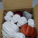 Thanksgiving Velvet Pumpkins, 18 PCS Fall Table Decorations for Home, Artificial Pumpkins Set for Fall Autumn Harvest, Thanksgiving, Wedding