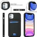 Case for iPhone 12 & iPhone 12 Pro Case Wallet magsaf Compatible 2 in 1 Detachable Magnetic with Card Holder Back Cards Slot Pu Leather Shockproof Stand Phone case for Women Men-Black